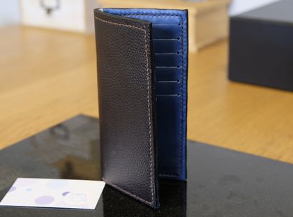 Wallet \ Dark brown and blue leather wallet